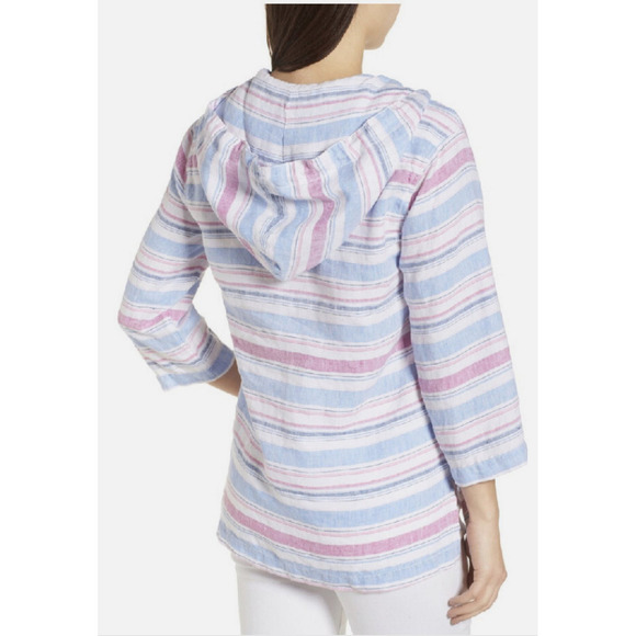 Tommy Bahama Tulum Stripe Linen Hoodie Size Small - Picture 13 of 13